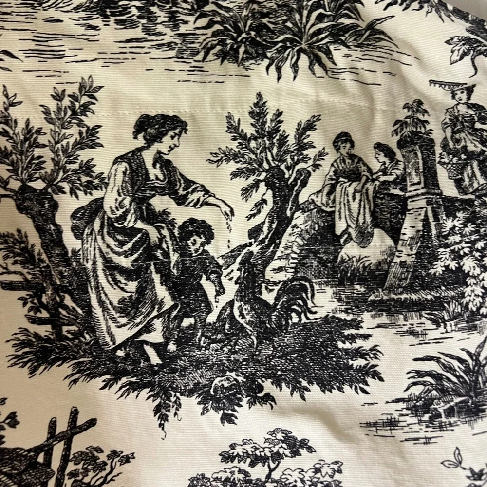 2 Waverly Home Classics Country Life Toile Cotton Valance Black White 52